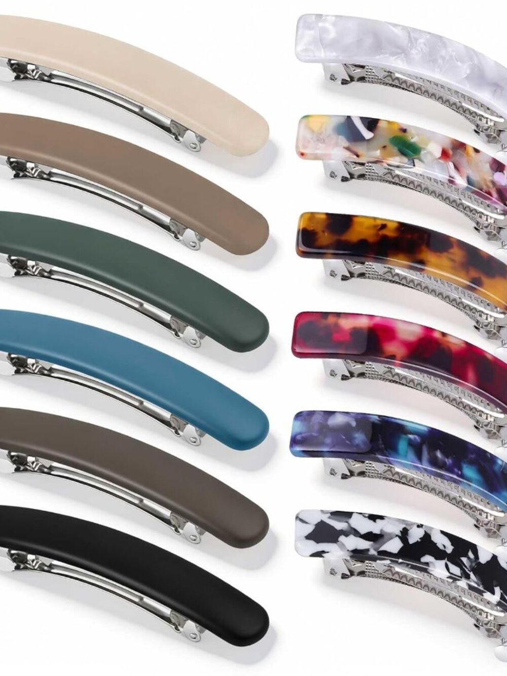 12Pcs Barrettes Non Slip Flat Hair Clips for Women Girls French Accessories